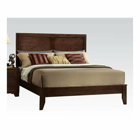FURNORAMA Madison Queen Panel Bed with Mitered Panel Headboard in Espresso FU32941